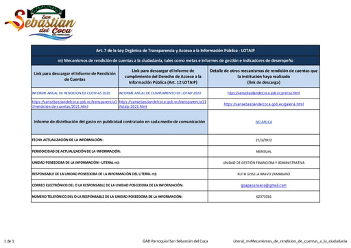 Literal m Mecanismos de rendicion de cuentas a la ciudadania