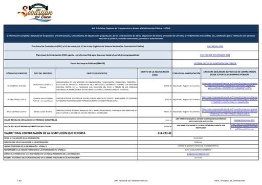 Literal i Procesos de contrataciones