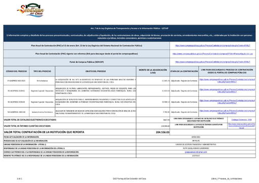 Literal i Procesos de contrataciones
