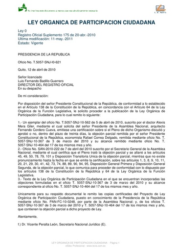 Ley Orgánica de Participación Ciudadana