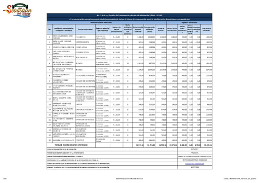 Literal c Remuneracion mensual por puesto